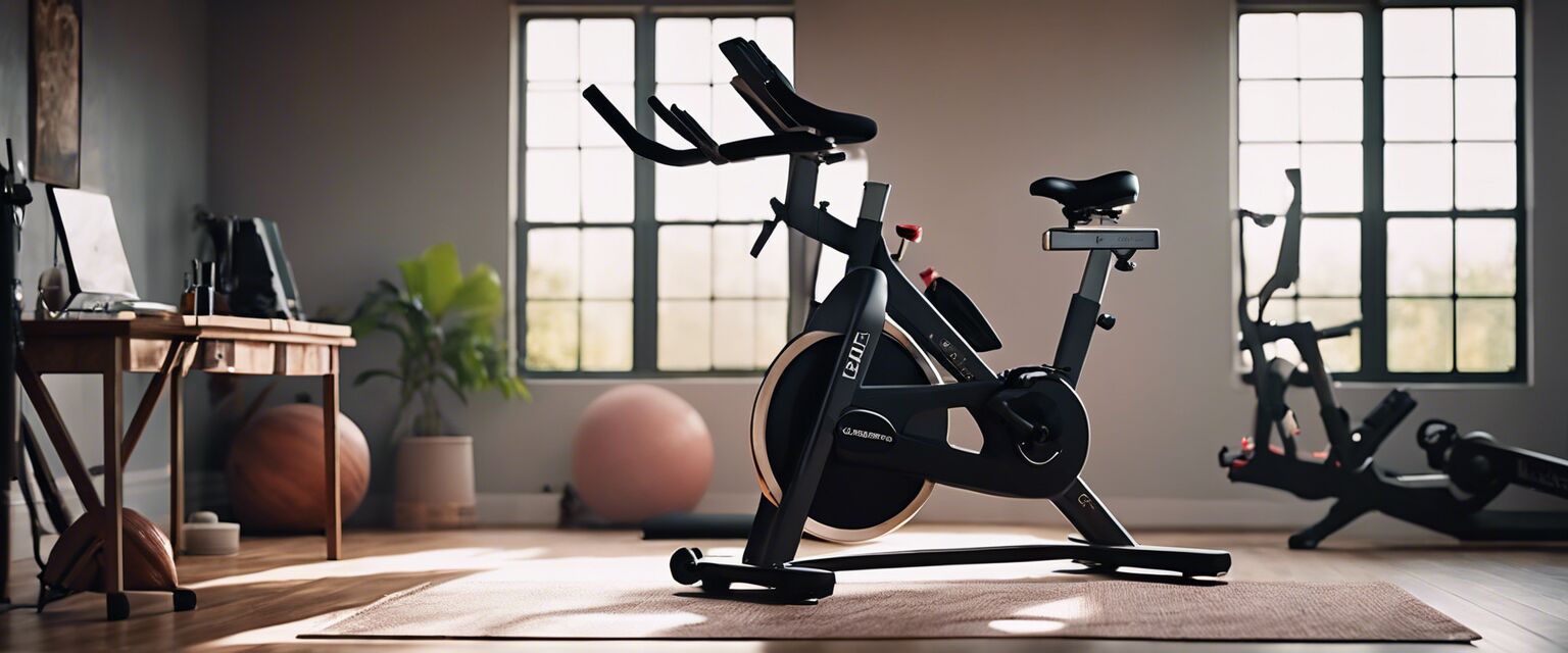 Budget spin bike in home gym setup