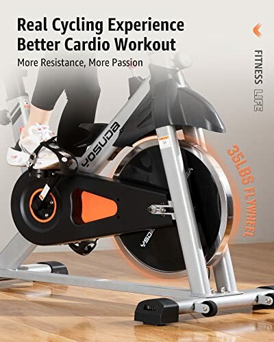 Indoor cycling bike for enhanced cardio workout.