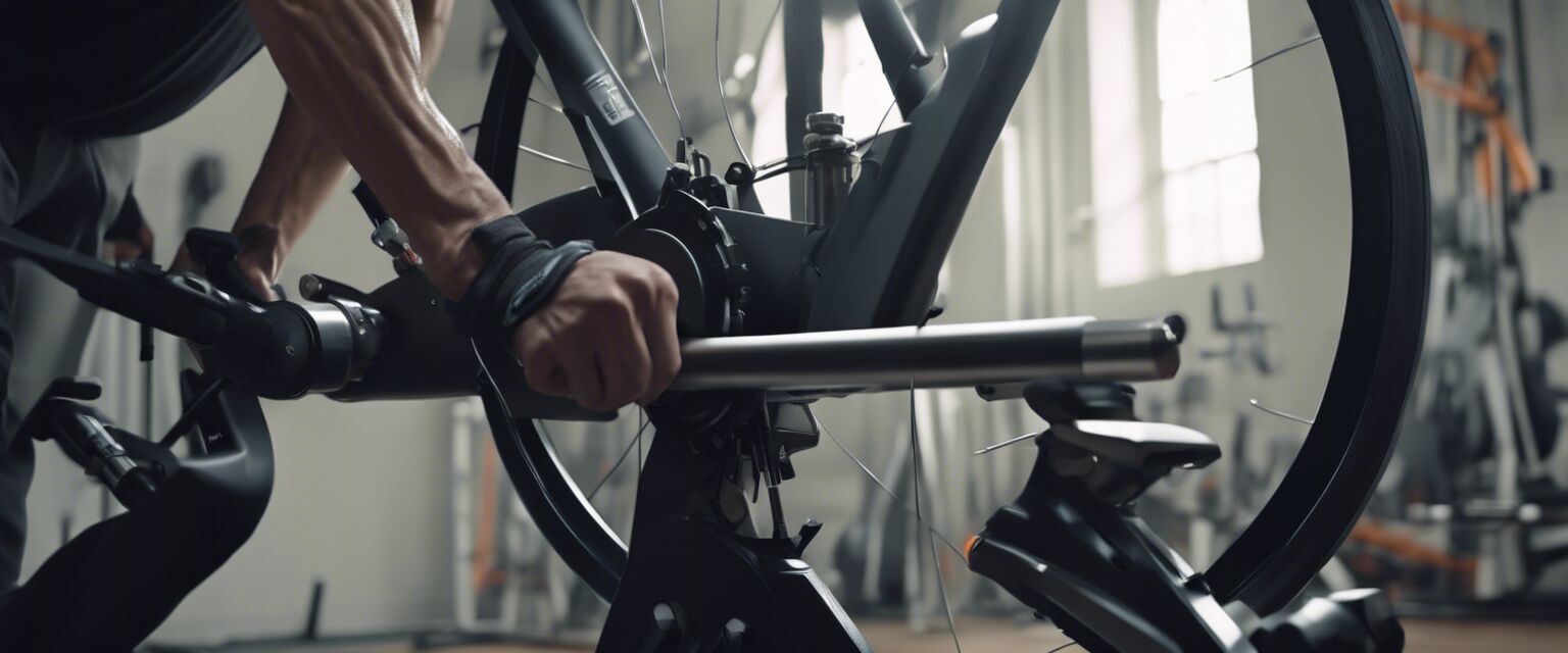 Technician repairing a spin bike